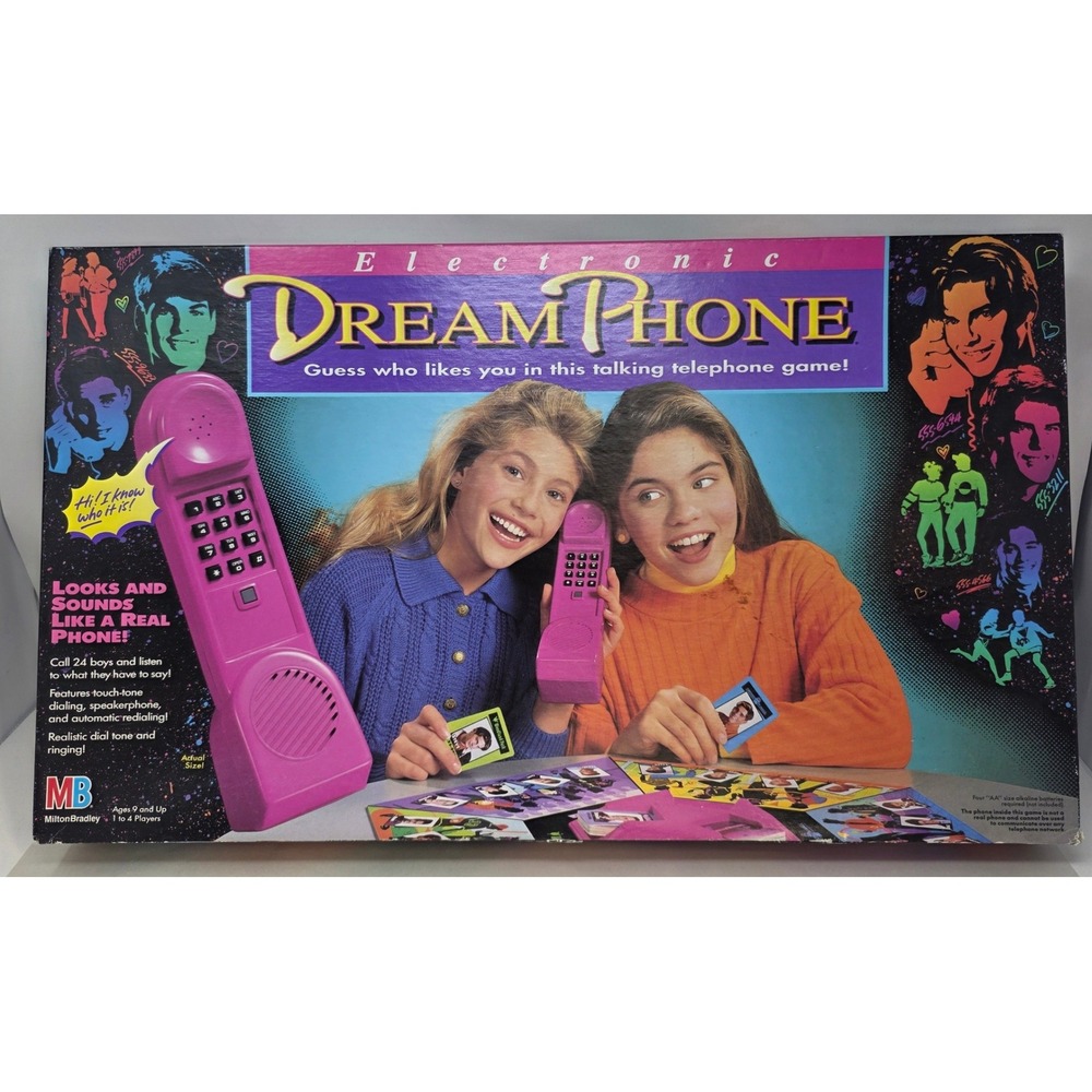 Milton Bradley Electronic Dream Phone Game 1991 Vintage 90s Pink Talking Phone